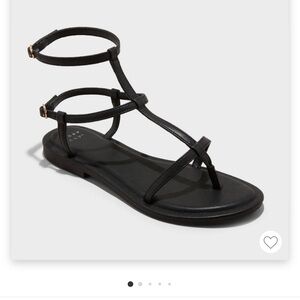 Black gladiator sandals size 6.5